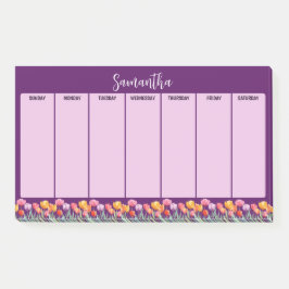 Monogram Tulips Frühlingsblumen farbenfroh und frö Post-it Klebezettel