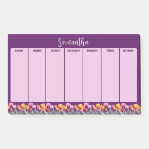 Monogram Tulips Frühlingsblumen farbenfroh und frö Post-it Klebezettel
