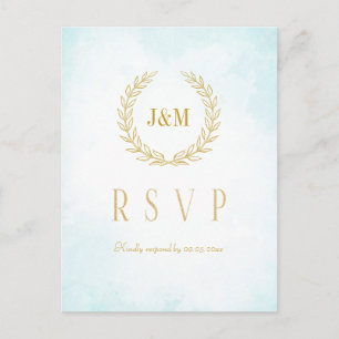 Monogram Türkis Wedding Meal Choice UAWG Postkarte