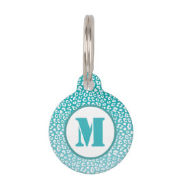 Monogram Turquoise Leopard Print Haustiermarke