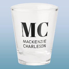 Monogram Two Initials Custom Schnapsglas