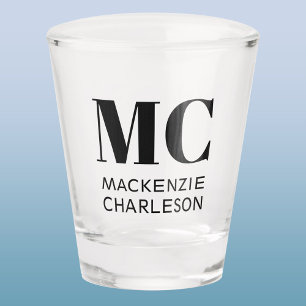Monogram Two Initials Custom Schnapsglas