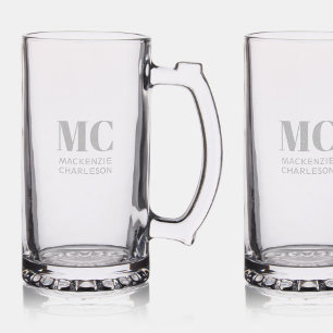 Monogram Two Initials Custom Stein