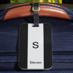 Monogram Two Tone Modern Black and Light Gray Gepäckanhänger<br><div class="desc">Ein minimalistisches Monogramm-Design mit einem grauen Streifen in der Mitte mit einem Monogramm und Ihrem Namen unten. Das perfekt angepasste Geschenk oder Accessoire!</div>