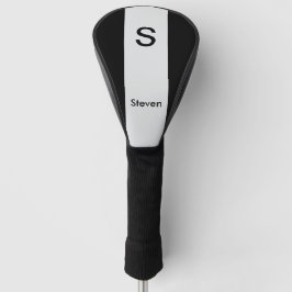 Monogram Two Tone Modern Black and Light Gray Golf Headcover