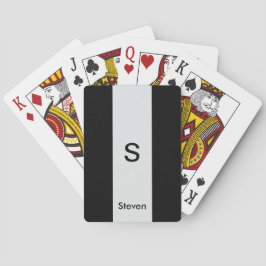 Monogram Two Tone Modern Black and Light Gray Spielkarten
