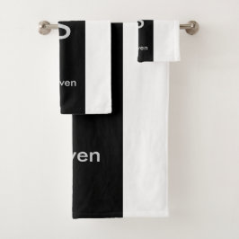 Monogram Two Tone Modern Black and White Badhandtuch Set
