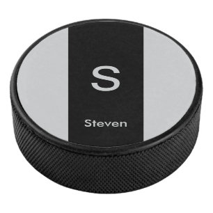 Monogram Two Tone Moderne Schwarz und Grau Eishockey Puck
