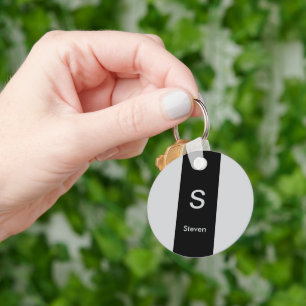 Monogram Two Tone Moderne Schwarz und Grau Schlüsselanhänger