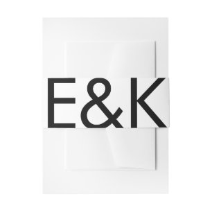 Monogram Ultra Modern Bold Big Simple Wedding Einladungsbanderole