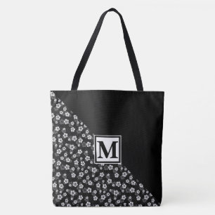 Monogram und Daisies Tasche