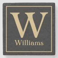 MONOGRAM und Familienname in Schwarz