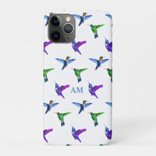 Monogram und Hummingbirds on White Case-Mate iPhone Hülle