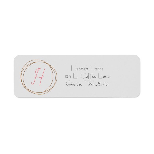 Monogram Unique Letter Collection-Adressenaufklebe (Vorne)