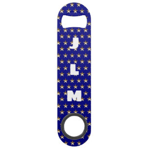 Monogram USA Gold et Blue Star Design