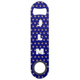 Monogram USA Gold und Blue Star Design Speed Flaschenöffner