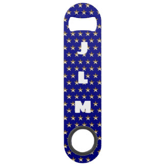 Monogram USA Gold und Blue Star Design Speed Flaschenöffner
