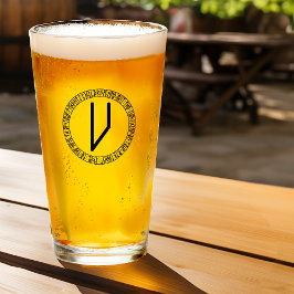 Monogram V - Viking Style - Pint Glass Glas