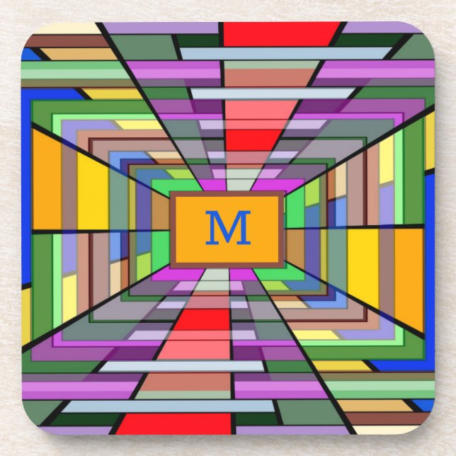 Monogram Vanishing Point Vortex Getränkeuntersetzer (Vorderseite)