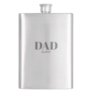 Monogram Vater Est Modern Simple Flachmann