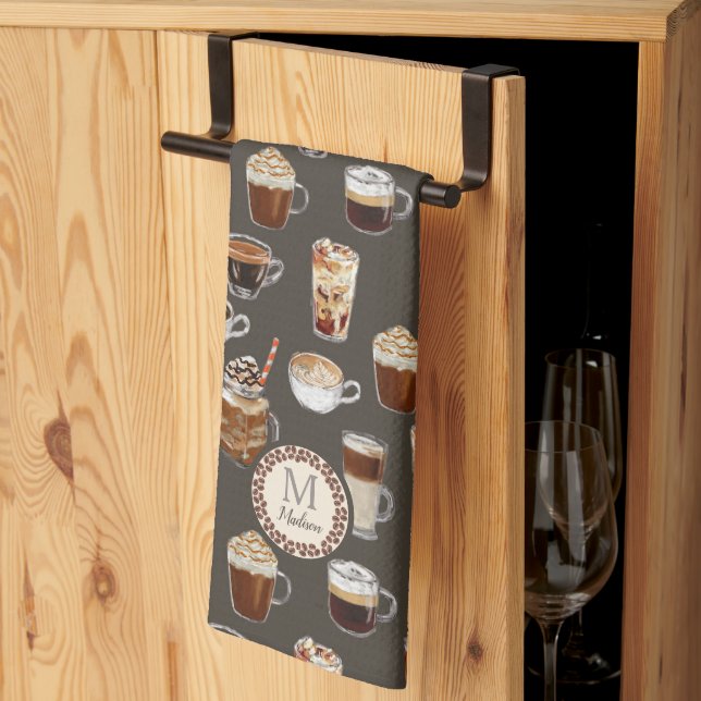 Monogram Venti Coffee Lover Geschirrtuch (Drittel gefaltet)