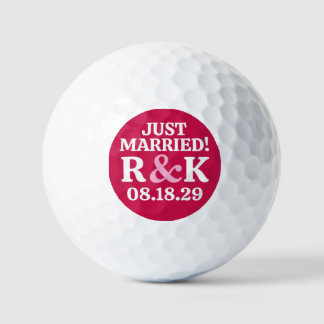 Monogram VERHEIRATET Rosa Et-Zeichen Karmesinroter Golfball