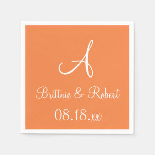 Monogram Vibranly Orange Beste farbige Napkins Serviette