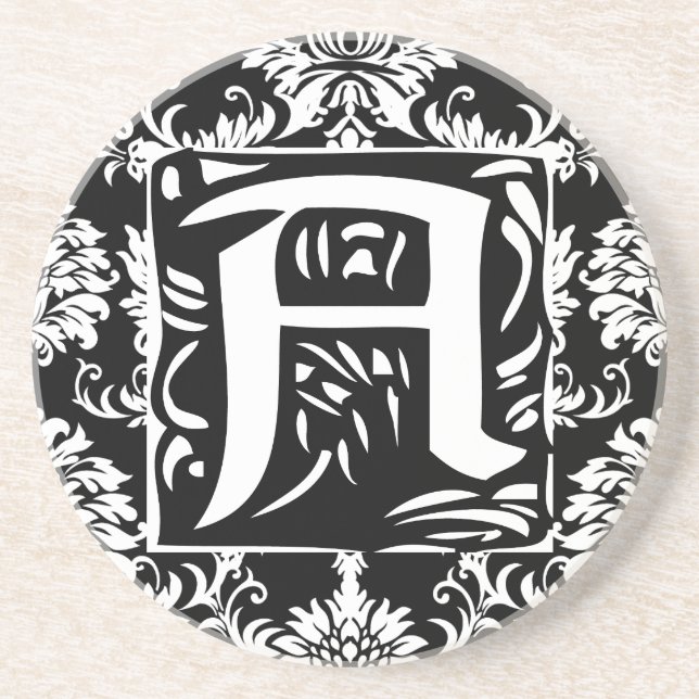 Monogram Vintag ein Hochzeitstag Untersetzer (Vorne)