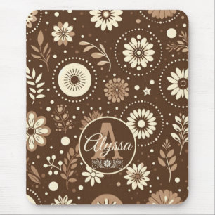 Monogram Vintag Floral Harmony Mousepad