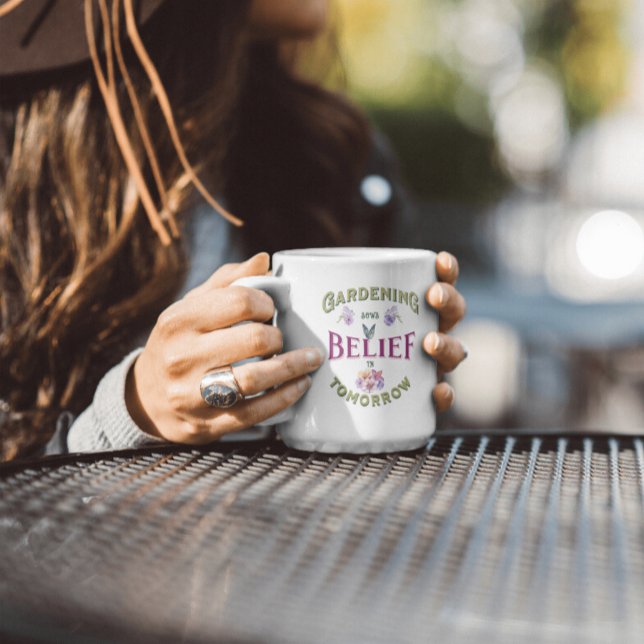 Monogram Vintag Inspiration Garden Zitat Kaffeetasse (Von Creator hochgeladen)