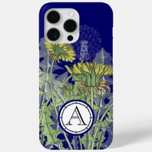 Monogram Vintag Moderne Dandilion Blume iPhone 15 Pro Max Hülle