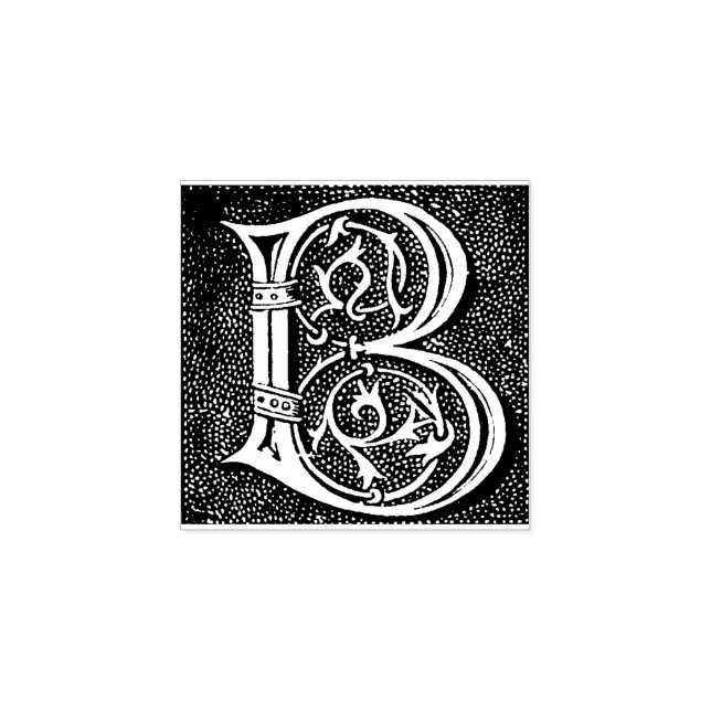 Monogram Vintager Zierbrief B Gummistempel (Prägung)