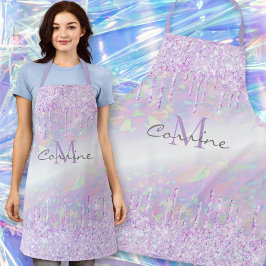 Monogram Violet Opal Iridescent Driving Glitzer Schürze