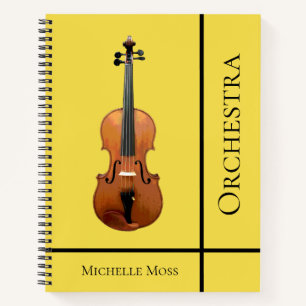 Monogram Violin Orchestra Yellow Notizbuch