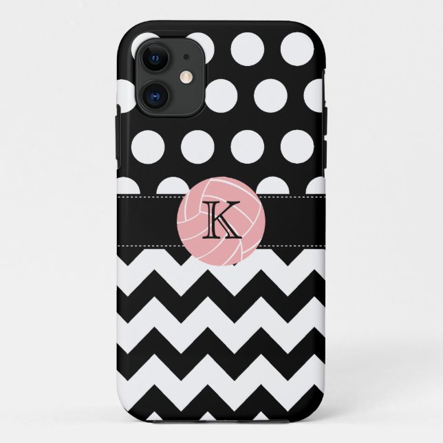 Monogram Volleyball Polka Dot Zigzag iPhone 5 Fall Case-Mate iPhone Hülle (Rückseite)