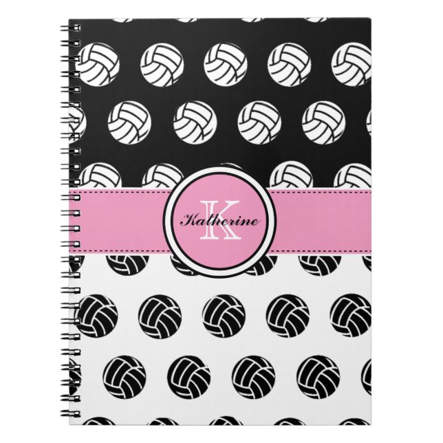 Monogram Volleyball Spiral Notebook Notizblock (Vorderseite)