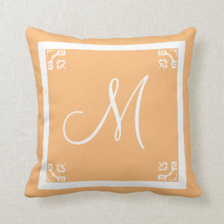 MONOGRAM-Volllichtpfirsichfarben personalisiert Kissen