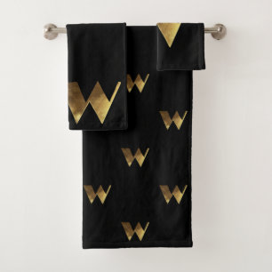 Monogram W Black and Gold Look Elegance Typographi