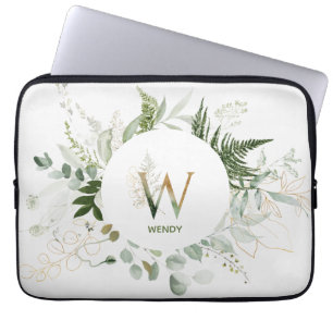 Monogram W Green Folienturm Laptop-Sieb Laptopschutzhülle
