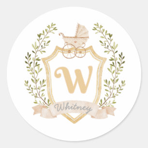 Monogram W Neutral Runder Aufkleber