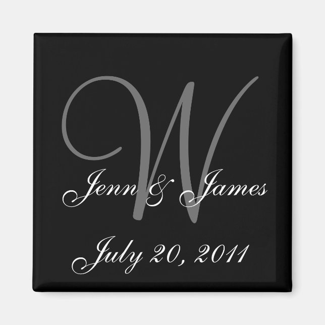 Monogram W Wedding Bridge Date Magnet (Vorne)