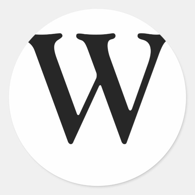 Monogram W Wedding Siegel Sticker (Vorderseite)