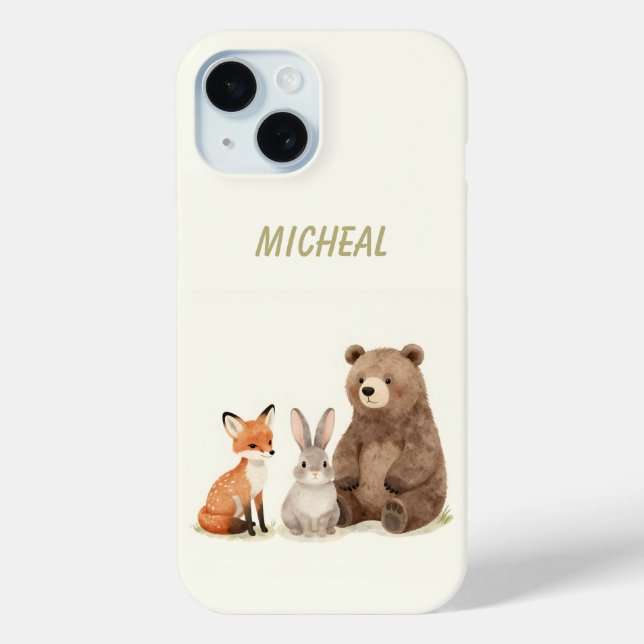 Monogram-Waldtiere  Case-Mate iPhone Hülle (Rückseite)