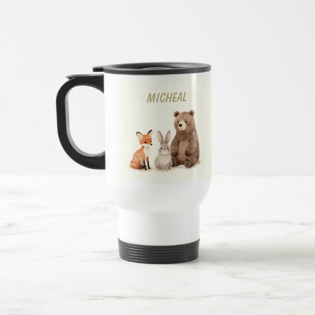 Monogram-Waldtiere  Reisebecher (Links)