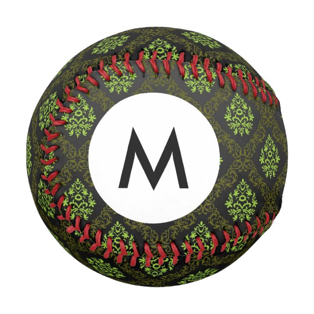 Monogram Wallpaper floral Green Baseball (Vorderseite Links)