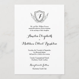 Monogram Wappen Classic Elegant Hochzeit Einladung