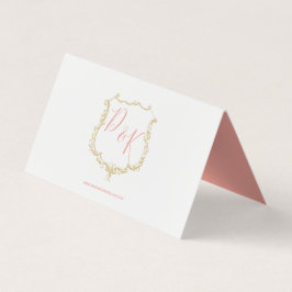 Monogram Wappen Gold Blush Wedding Platzkarten Visitenkarten