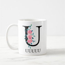 Monogram Wasserfarbe Benutzerdefinierter Single Bu Kaffeetasse