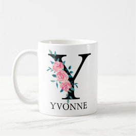 Monogram Wasserfarbe Benutzerdefinierter Single Le Kaffeetasse