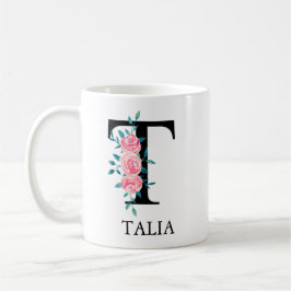 Monogram Wasserfarbe Benutzerdefinierter Single Le Kaffeetasse